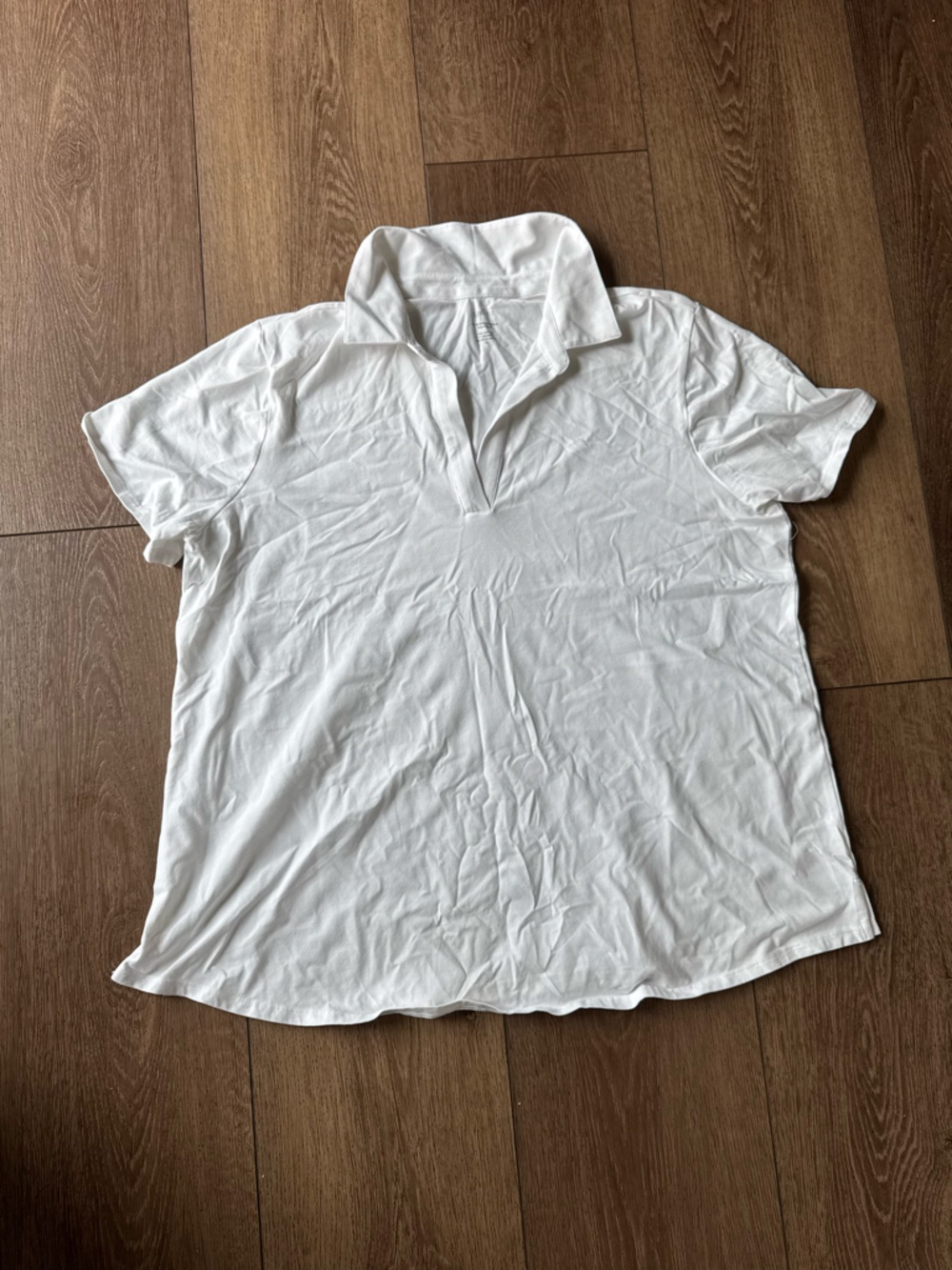 J Jill White Polo-Style Short Sleeve Shirt
